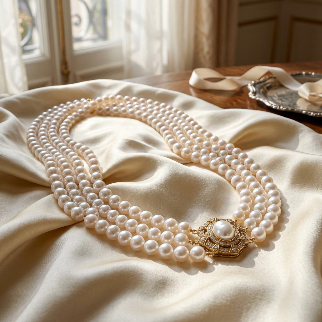 艺术家手作南洋白珠项链